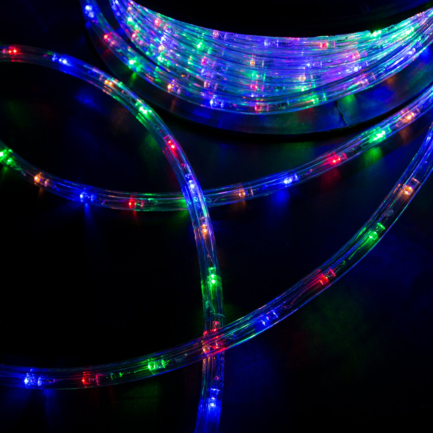 100Ft 2 Wire LED Rope Lights, RGB Lights with Clear PVC Jacket Connectable and Flexible for Indoor Wedding Christmas Party Waterproof Outdoor Decoration