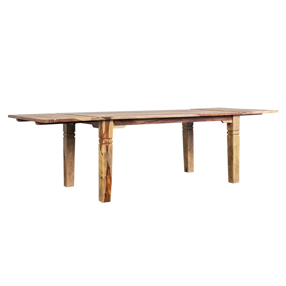 Porter Designs Taos Contemporary Solid Wood Extendable Dining Table  Natural.