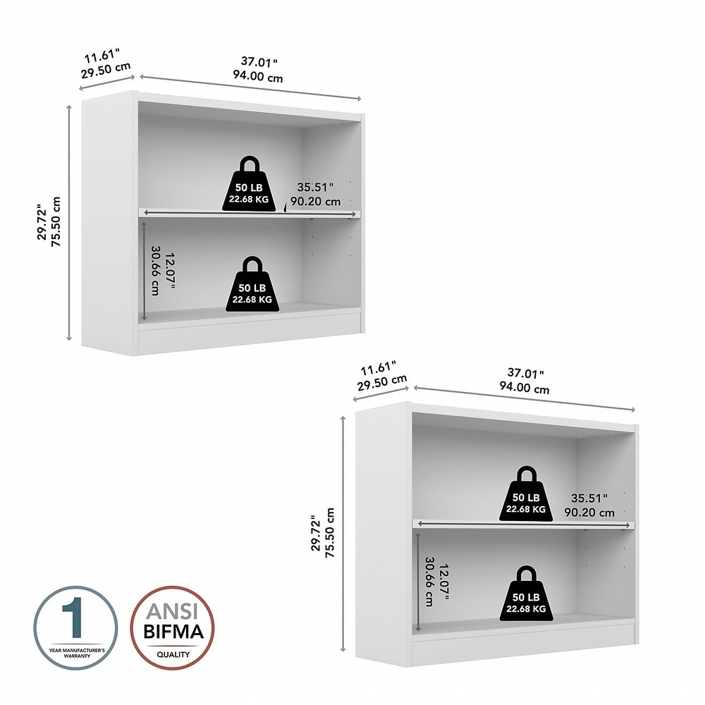 Universal 2 Shelf Bookcase Set of 2 by Bush Furniture   36.97\