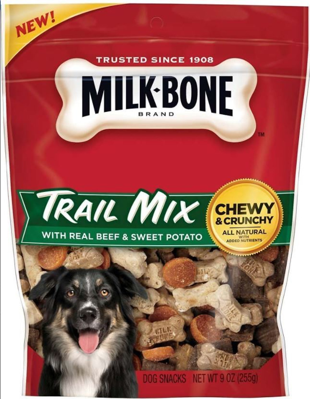 Milk-Bone Trail Mix With Real Beef and Sweet Potato Chewy and Crunchy Dog Treats， 9 Oz.