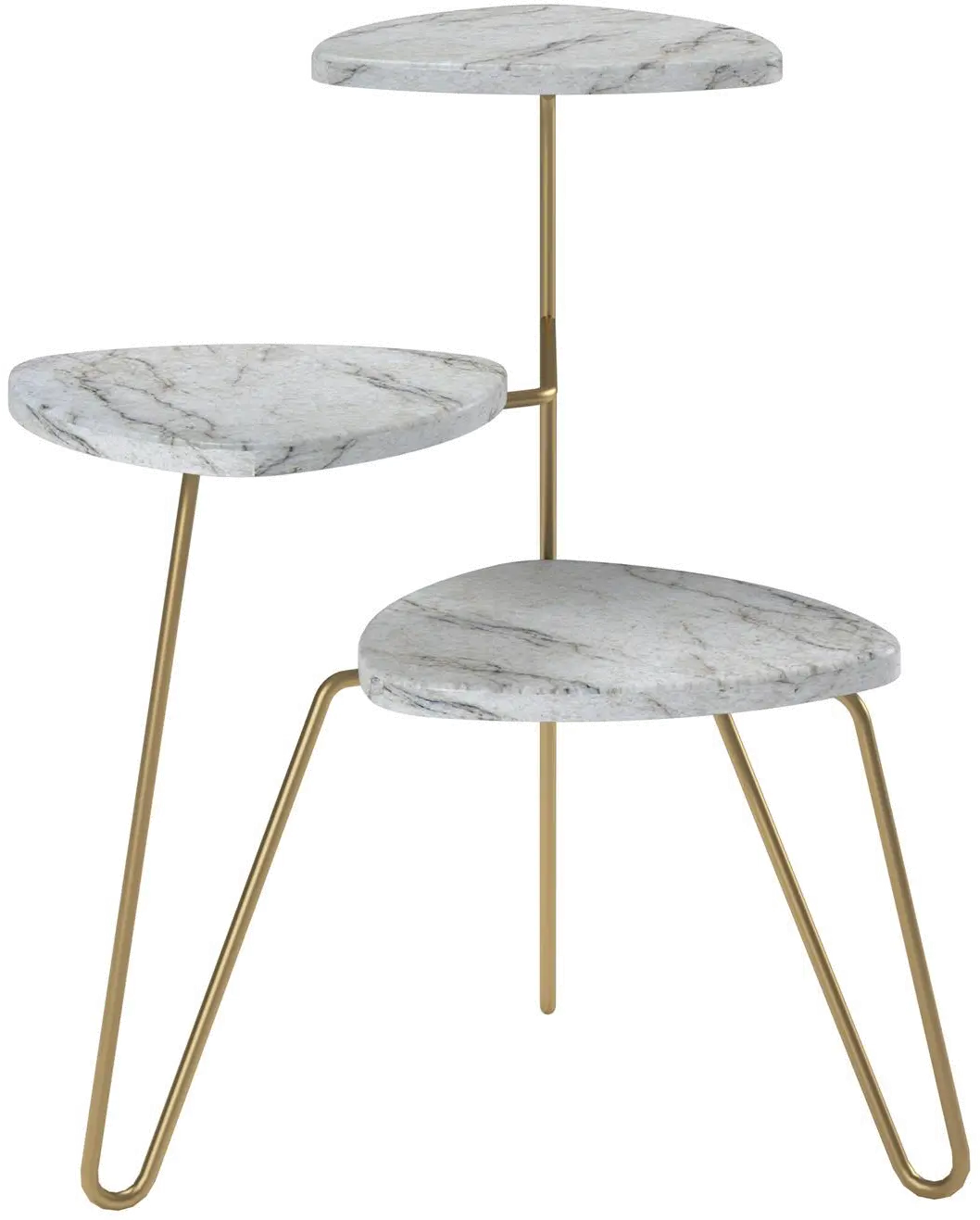 Athena Modern White Marble Plant Stand