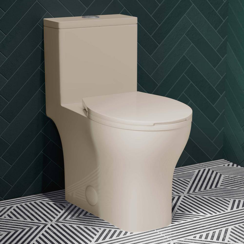 Swiss Madison Sublime III 1-Piece 0.951.26 GPF Dual Flush Round Toilet in Bisque Seat Included SM-1T271BQ