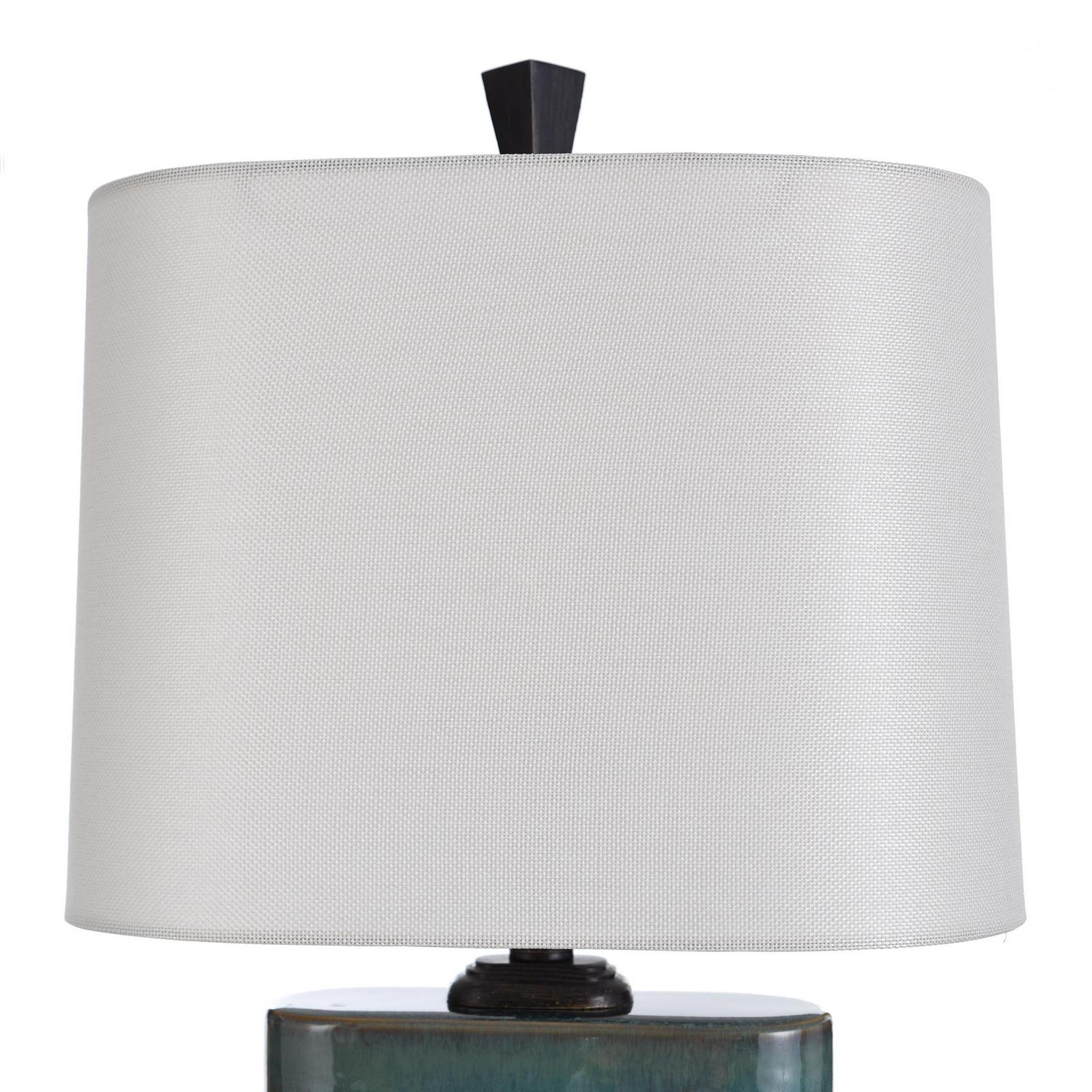 Carolina Ceramic Table Lamp  Multitone Blue Glaze Finish  White Fabric Shade