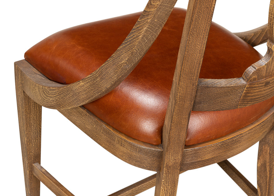 Fireside Vineyards Dining Chairs Set of 2 Husk Leather Seat   Traditional   Dining Chairs   by Sideboards and Things  Houzz