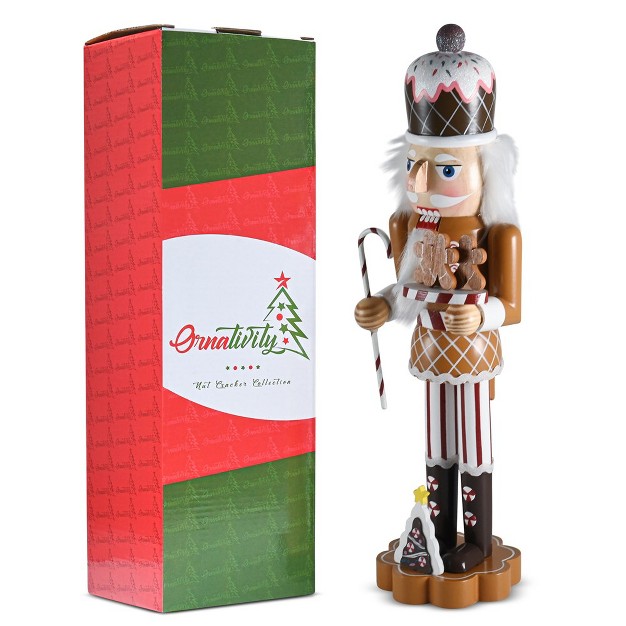 Ornativity Christmas Wooden Candyland Gingerbread Nutcracker 15 In