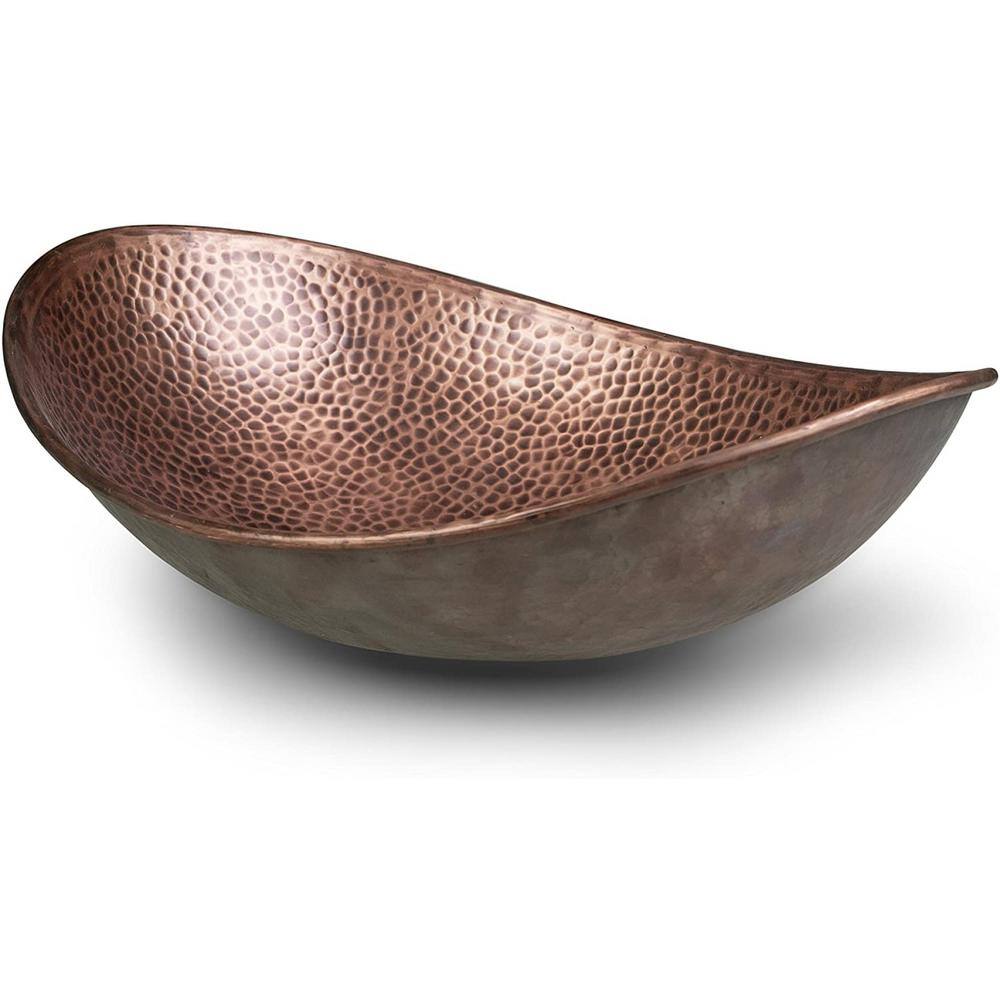 Monarch Abode 19 in. Hand Hammered Harbor Vessel Bathroom Sink in Pure Copper 17086