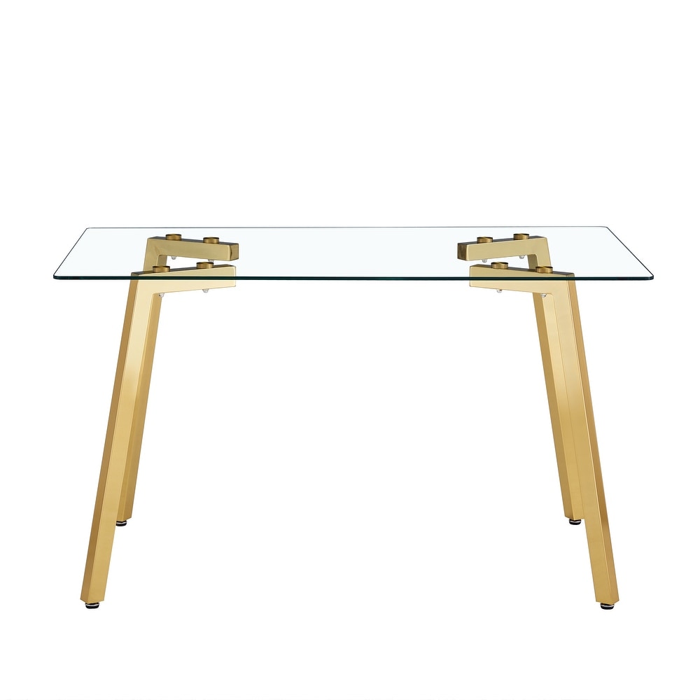 Modern Minimalist Style Rectangular Glass Dining Table