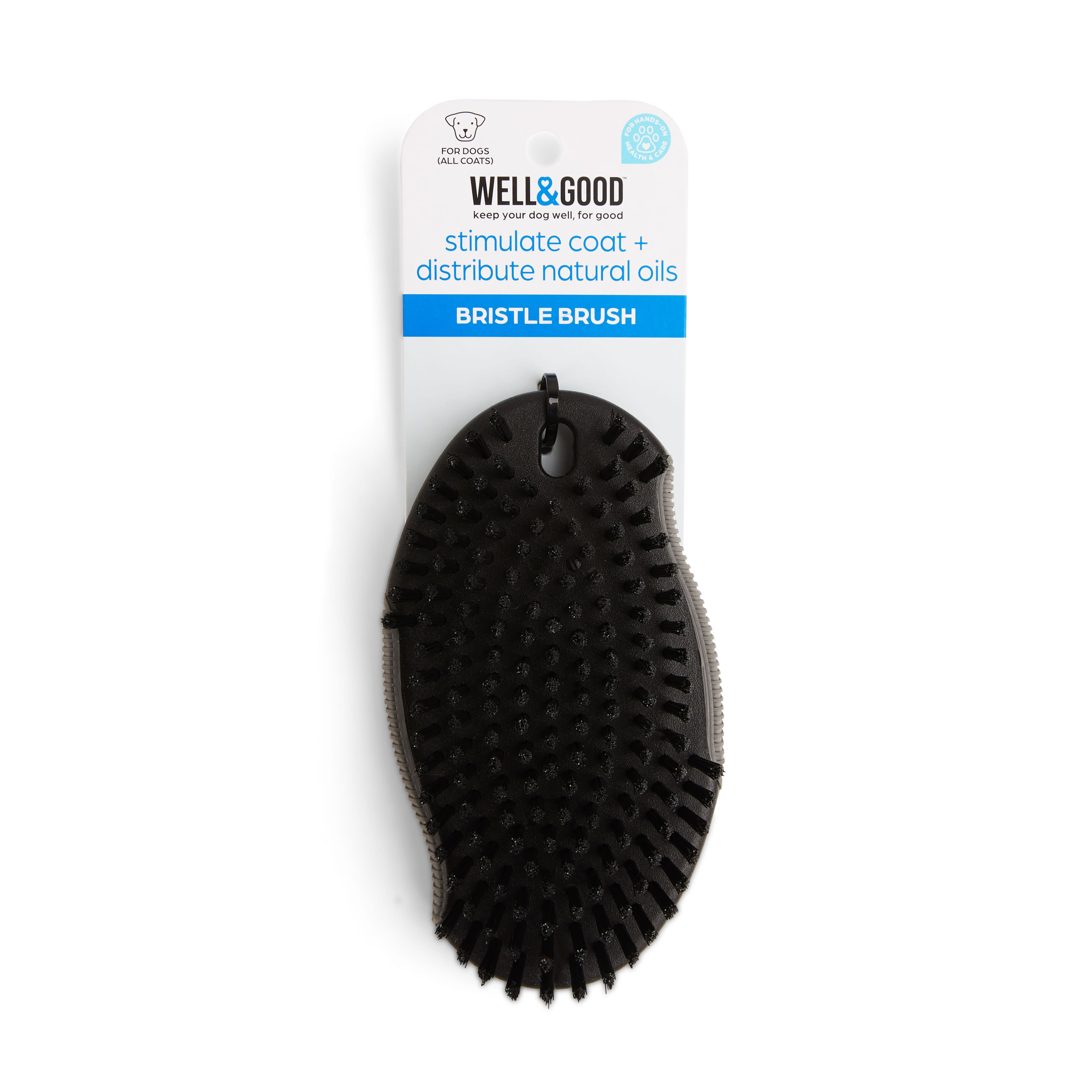 Well  Good Black Oval Bristle Dog Brush