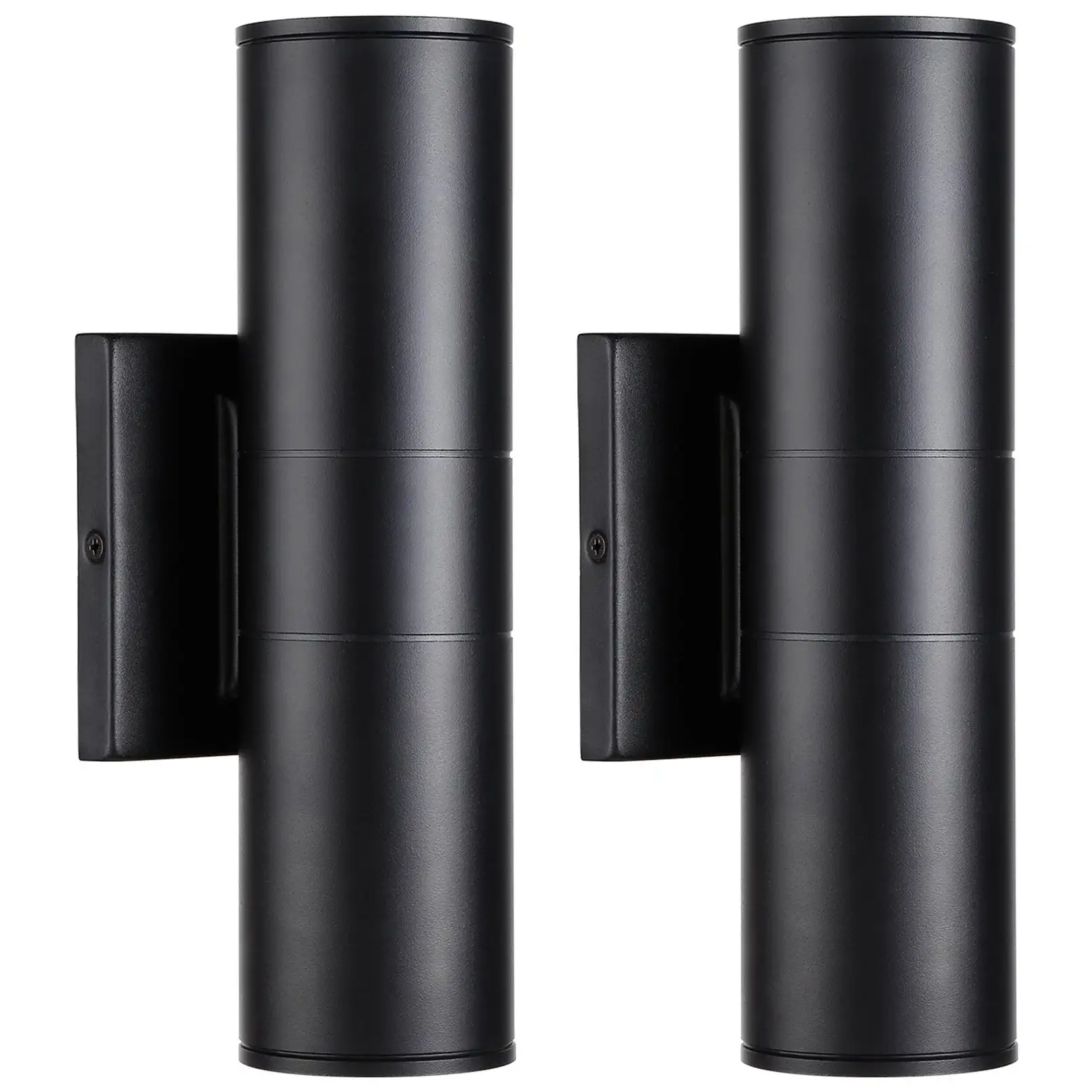 Tutum 20W LED Wall Lamp, Cylinder UP Down Light, Black, 2 Pack