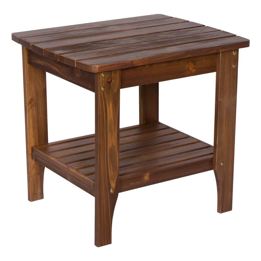 Shine Company 24 in Long Oak Rectangular Wood Outdoor Side Table