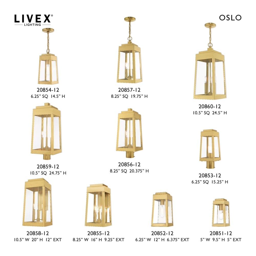 Livex Lighting Oslo 3 Light Outdoor Post Top Lantern   8.25\