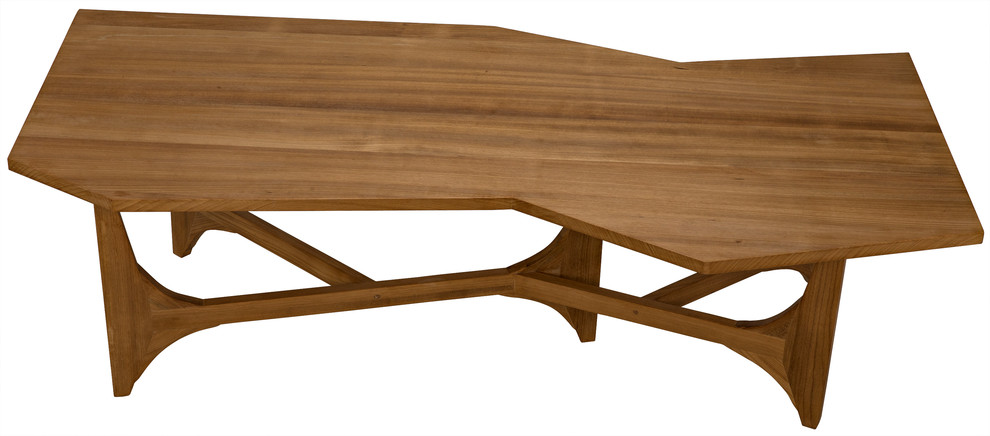 Fenton Coffee Table  Gold Teak   Midcentury   Coffee Tables   by HedgeApple  Houzz