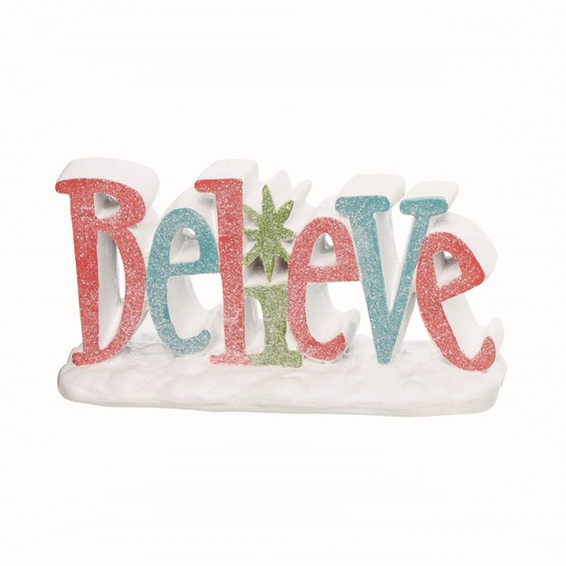 Transpac Resin Multicolor Christmas Believe Decor