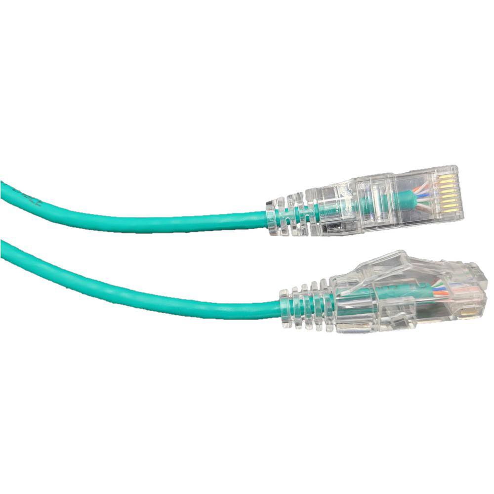 Micro Connectors Inc 3 ft. Cat6A Ultra Slim Patch (28AWG) Cable (Green) (5-Pack) E09-003G-SL5