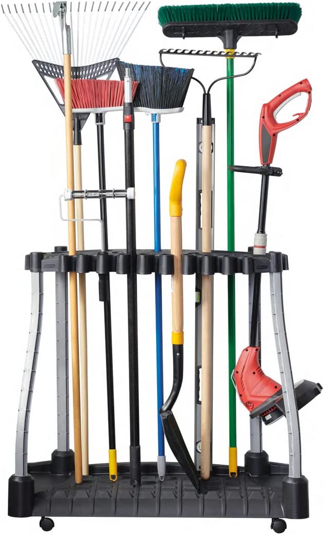 Rubbermaid 2140834 Garage Tool Tower Rack， Organizes up to 40 Long-Handled Tools