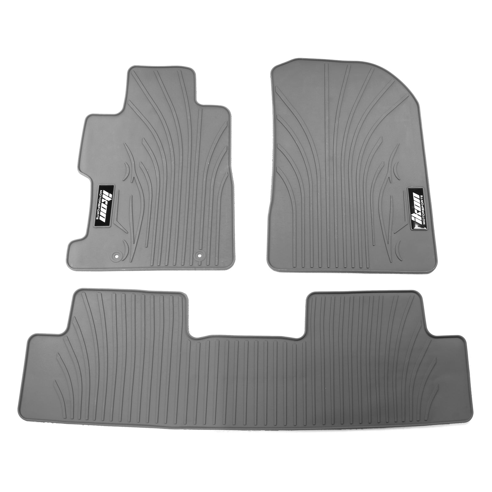 Ikon Motorsports Floor Mats Compatible with 06-11 Honda Civic 2/4 Door Gray Latex All Weather Carpet IKON Style Front Rear