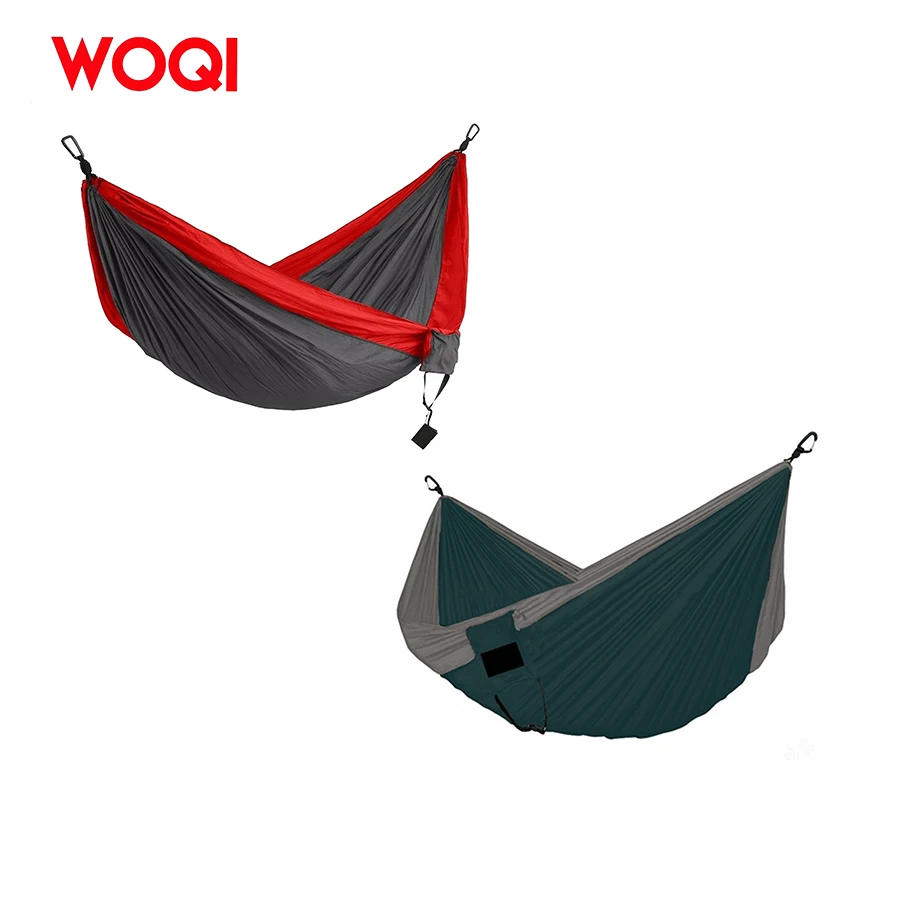 Woqi Nylon Double Camping Hammock Tree Hammock Portable Parachute Hammocks with Bug Net