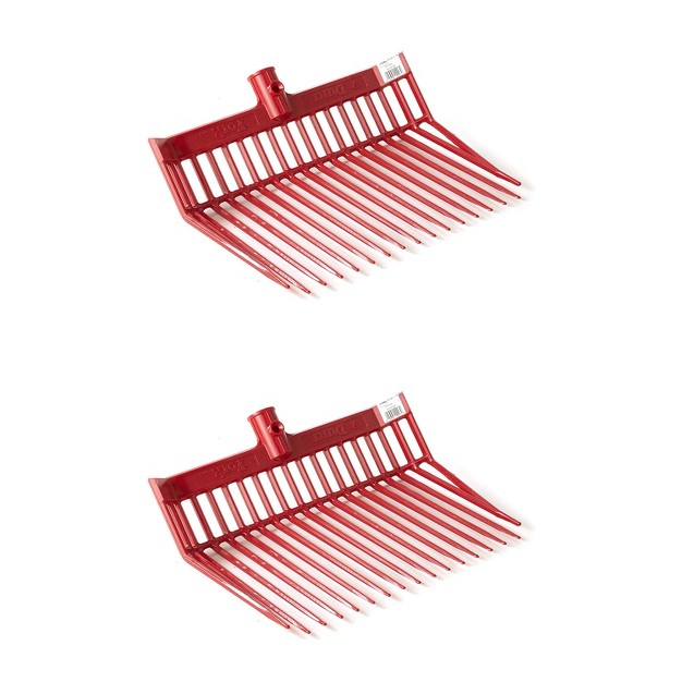 Little Giant Durafork Polycarbonate Attachable Pitchfork Replacement Head With Angled Tines Red 2 Pack