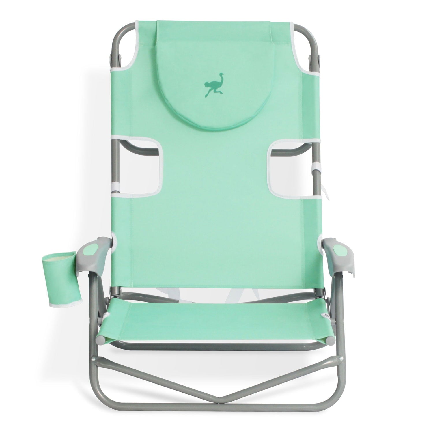 Ostrich On Your Back Folding Reclining Outdoor Beach Camping Lawn Chair， Teal