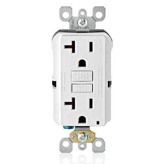 Leviton 20 Amp Self-Test SmartlockPro Slim Duplex GFCI Outlet White (9-Pack) VW9-GFNT2-HW9