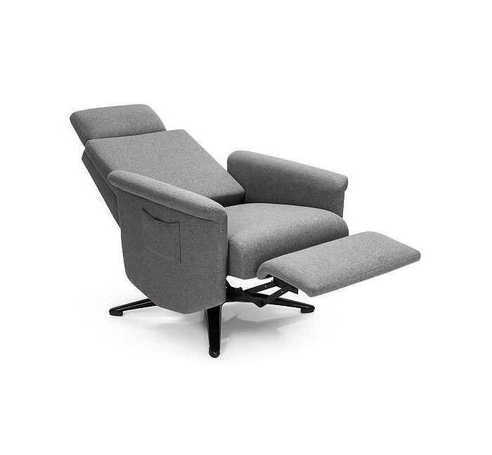 Slickblue Swivel Massage Recliner Single Sofa with Adjustable Headrest-Grey