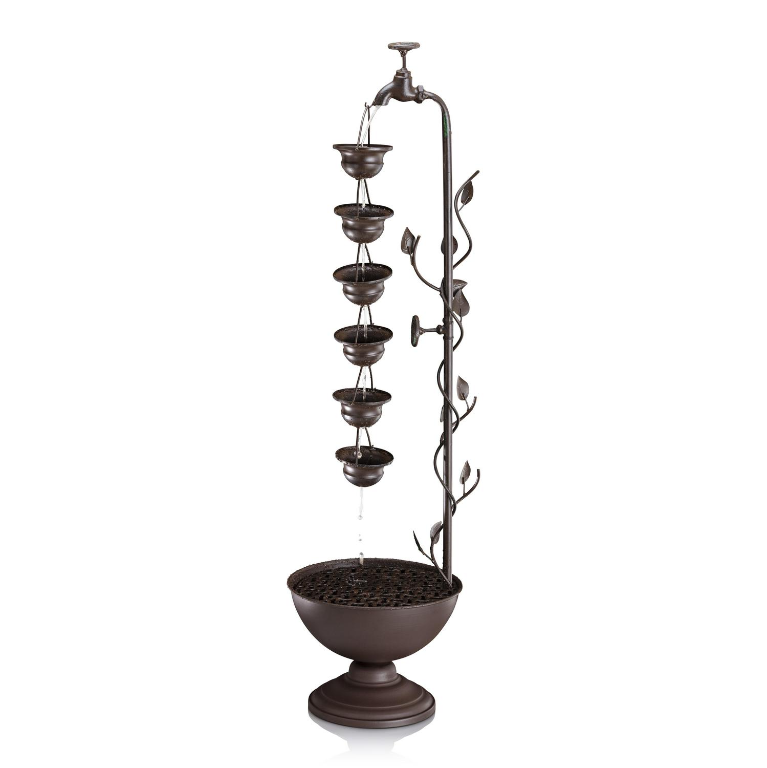 Alpine Corporation Outdoor Hanging 6Cup Tiered Floor Fountain Bronze  Crowdfused