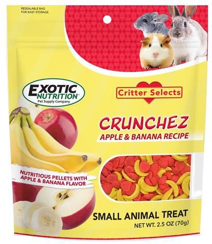 Exotic Nutrition Crunchez Apple and Banana Small Pet Treats， 2.5-oz bag