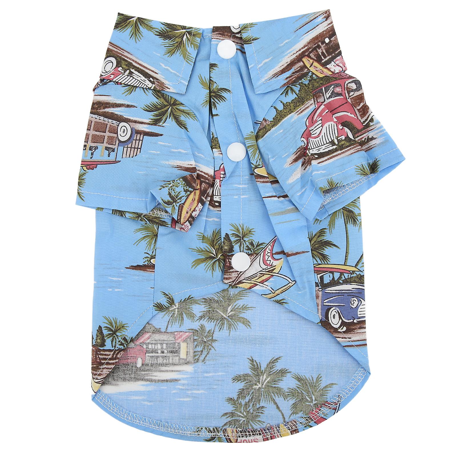 Pet Hawaiian Shirt Cool Breathable Hawaiian Beach Print Dog Summer Camp T Shirt For Dogs And Catsxl