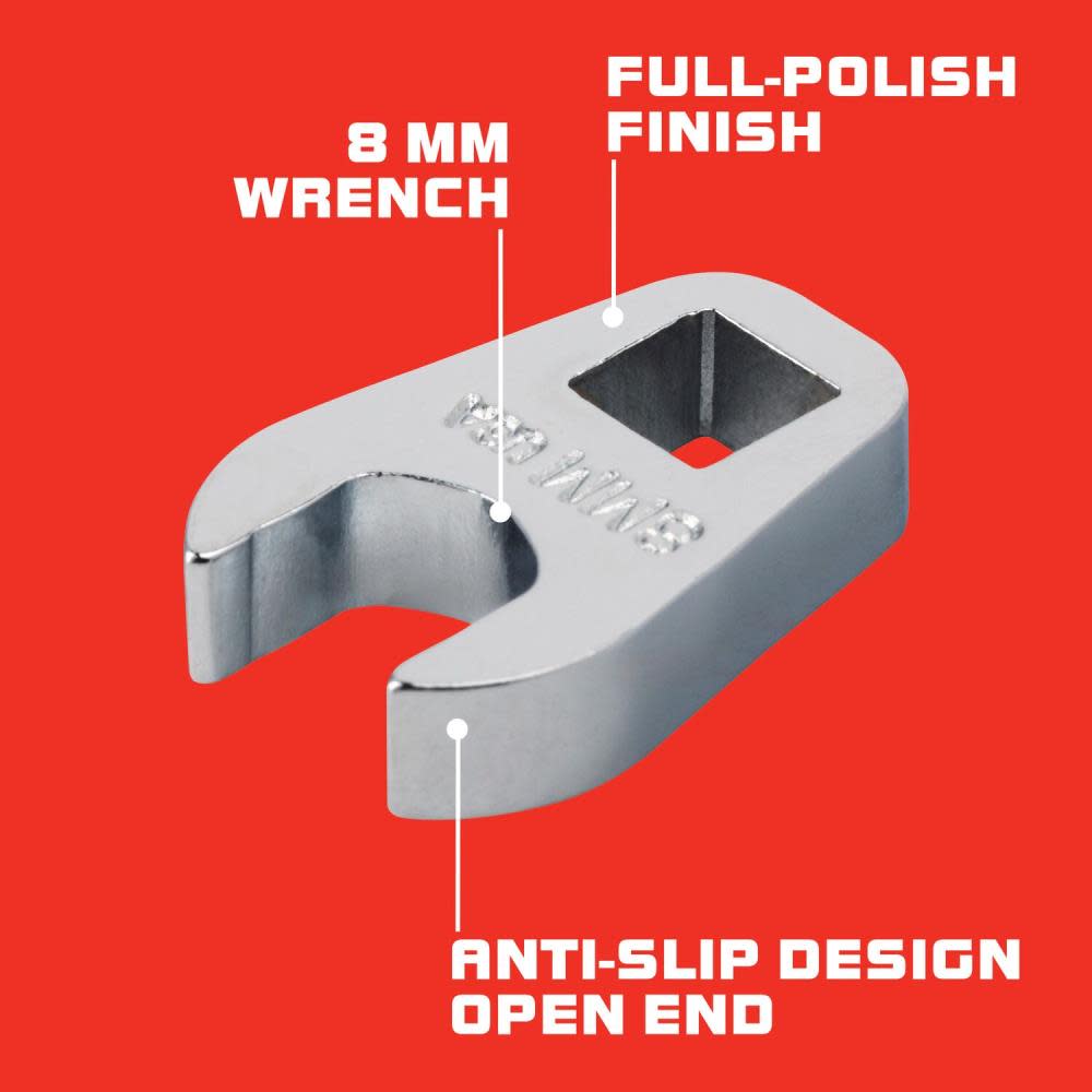 1/4 Drive Metric Crowfoot Wrench 8 mm ; Open End