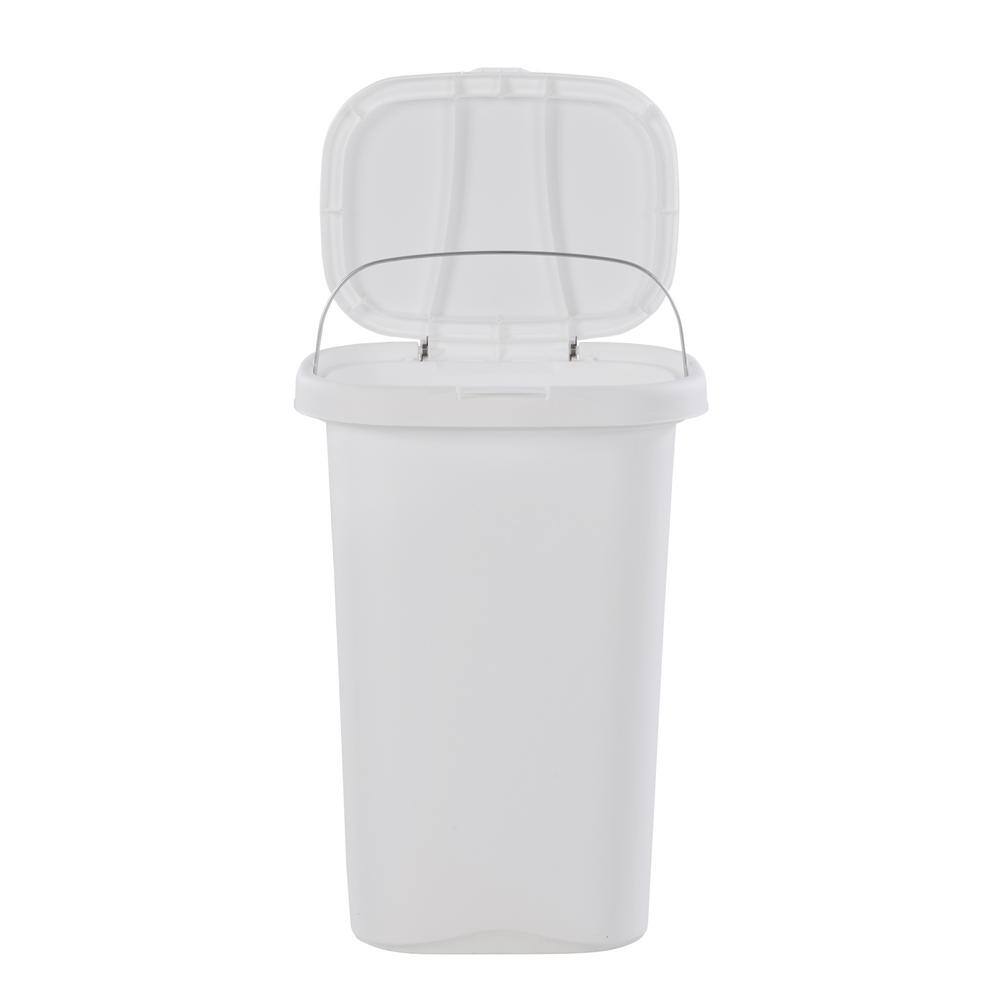 Rubbermaid 13 Gal. White Spring-Top Wastebasket FG5L5806WHT