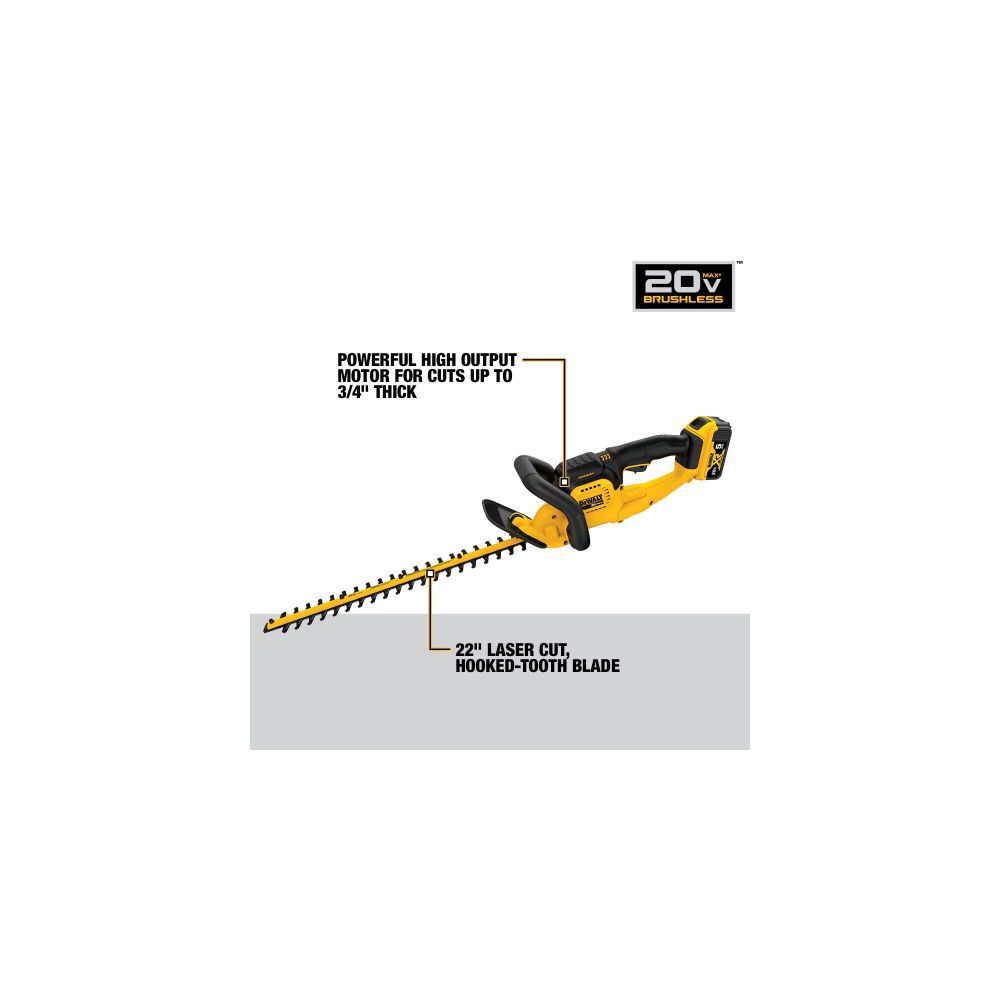 DEWALT 20 V MAX* Lithium Ion Hedge Trimmer 5.0 Ah DCHT820P1 from DEWALT