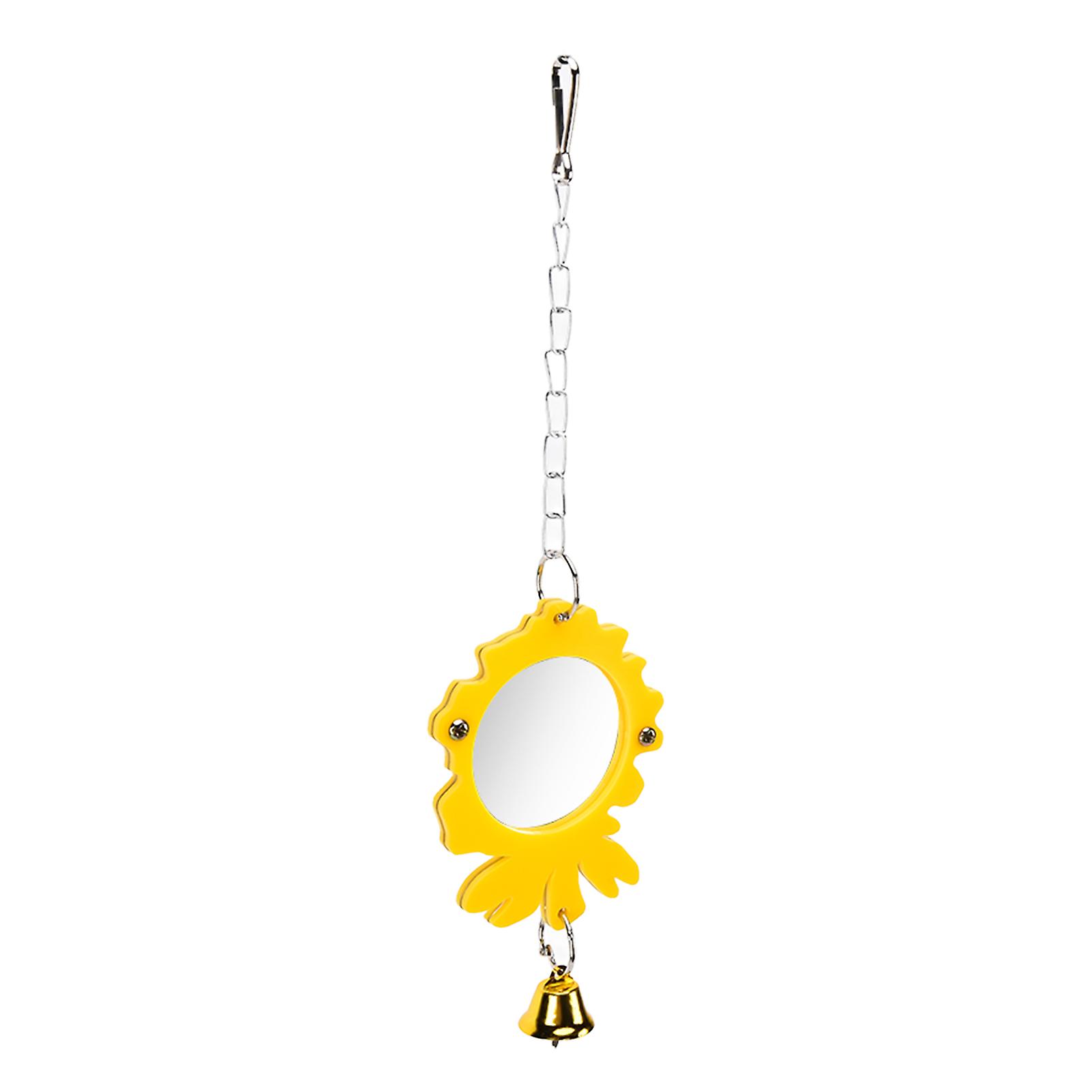 Parrot Toy Mirror Parrot Toy Cute Hook Design Mirror With Bells For Small Medium Sized Birds