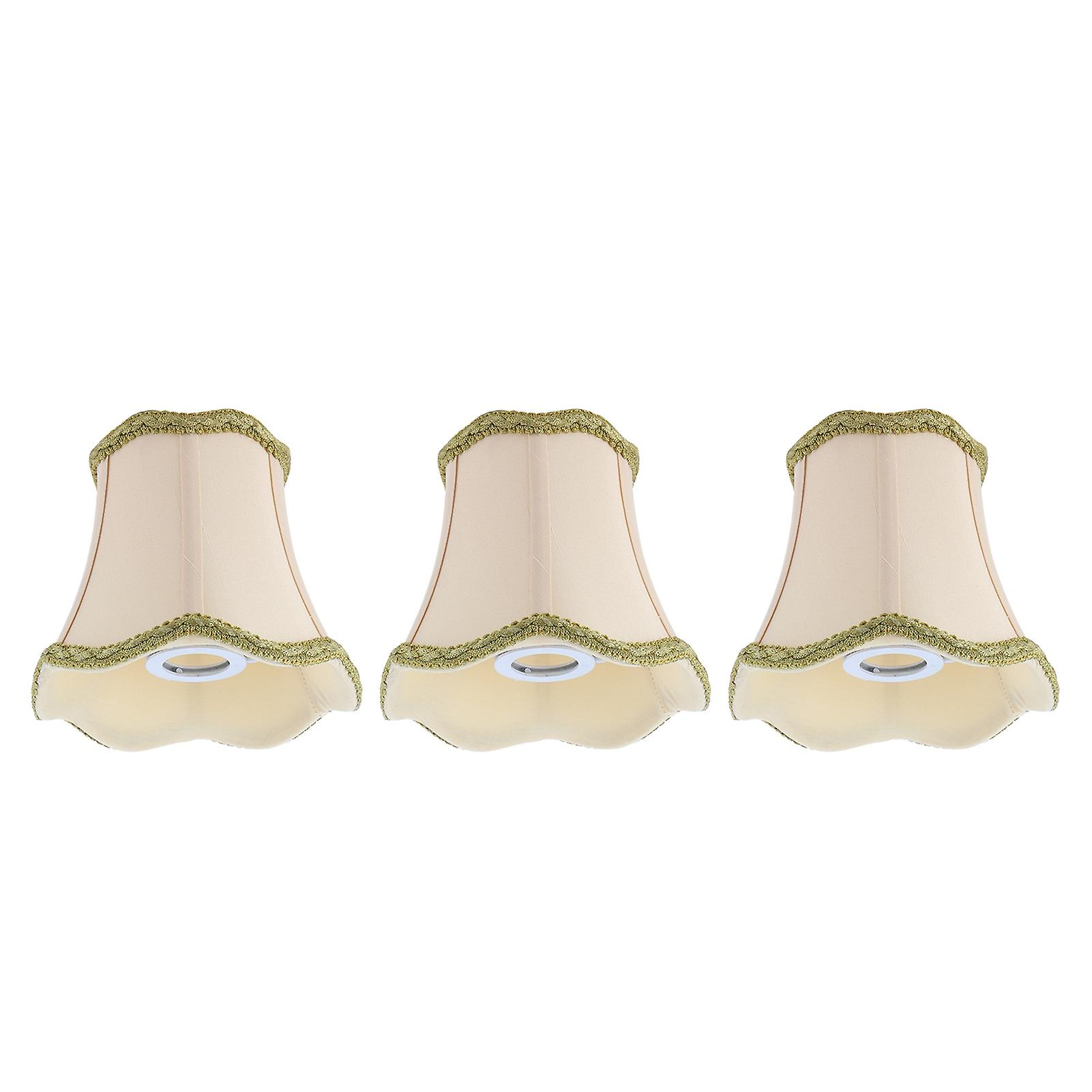 3pcs Fabric Lampshade European E14 Lamp Shade Cover For Home Hotel Ktv Club Hall Beige