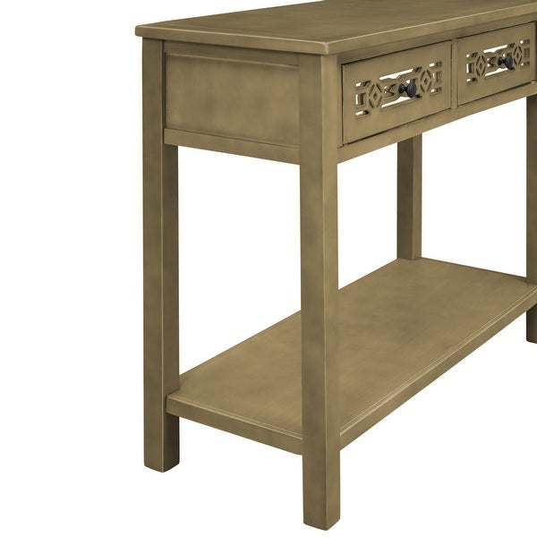 Classic Console Table with Hollow-out Decoration