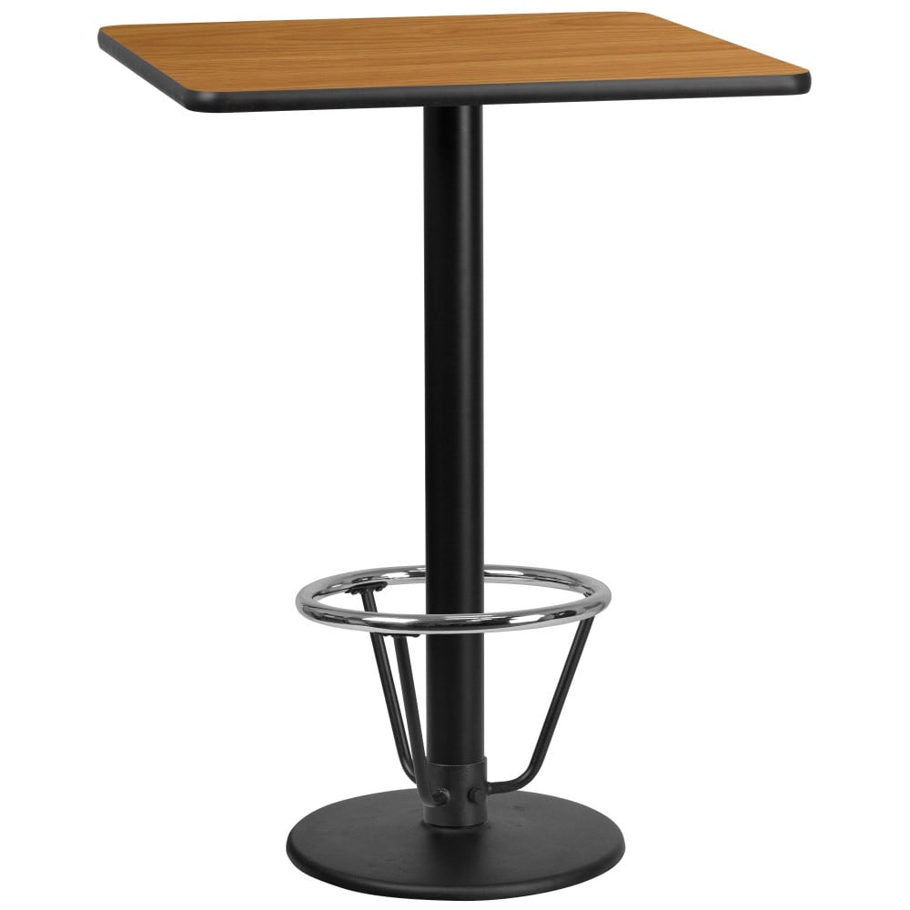 30'' Square Laminate Table Top with 18'' Round Bar Height Table Base