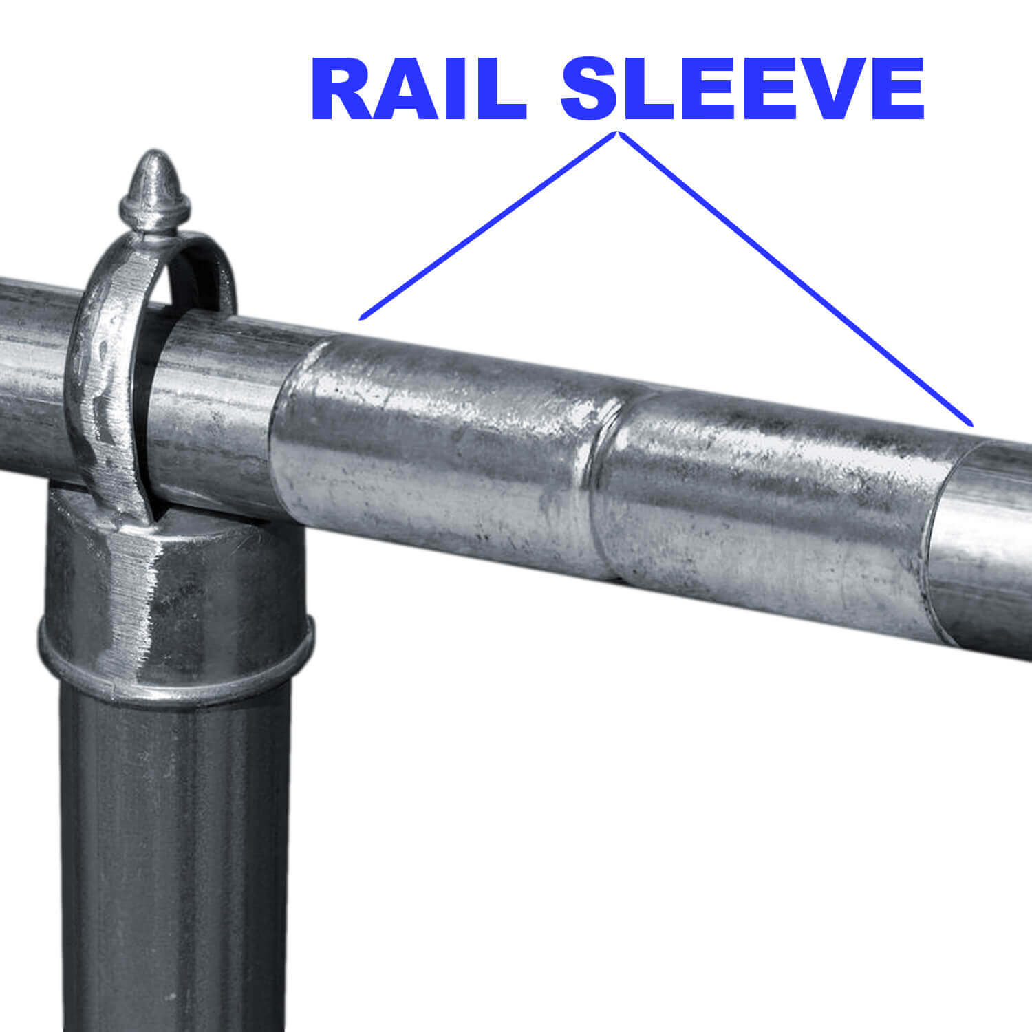 Jake Sales Brand - 1-7/8" X 6" Chain link Fence Galvanized Top Rail Sleeve - 2 Pack