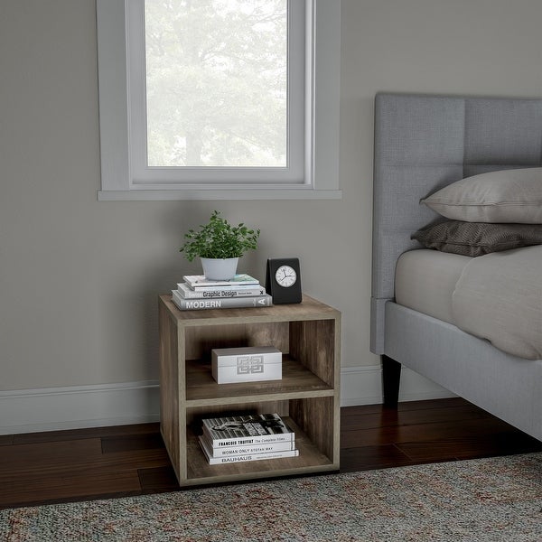 Hastings Home 2-Shelf Cube End Table - 15.75