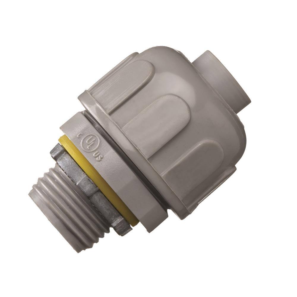 Carlon 12 in. 2-Piece Straight Liquid Tight Connector LT50G-B1-20R