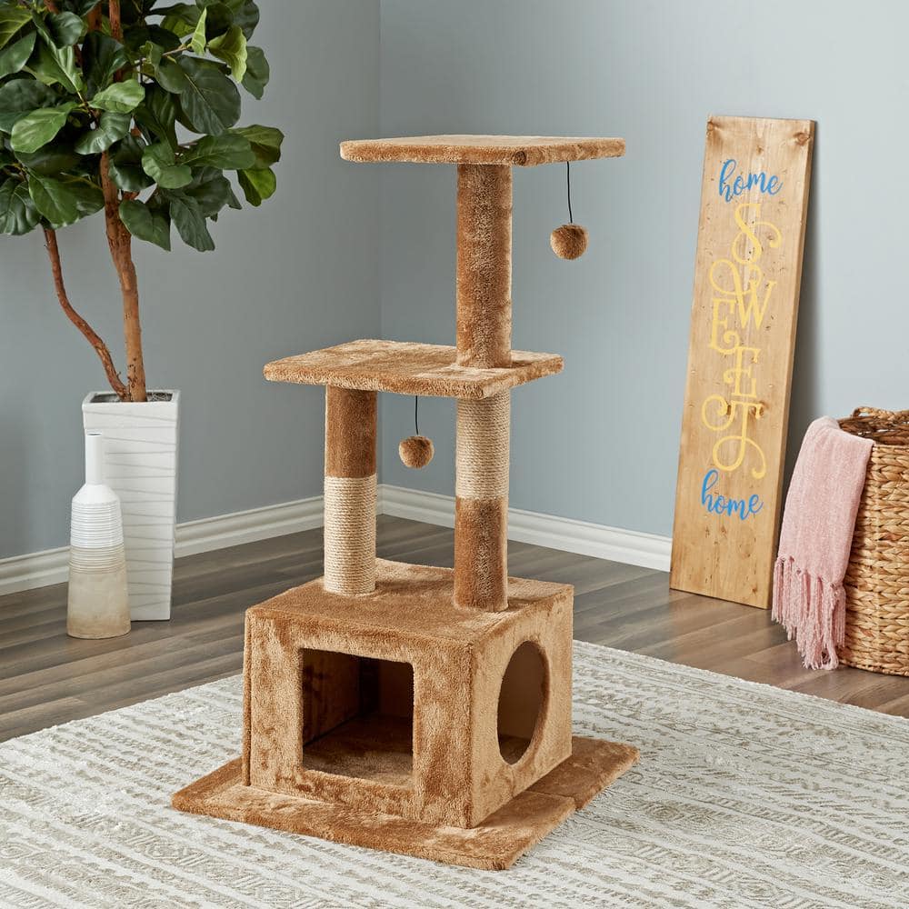 Two By Two 43.7 in. Willow Cat Tree with Condo and Perch 24