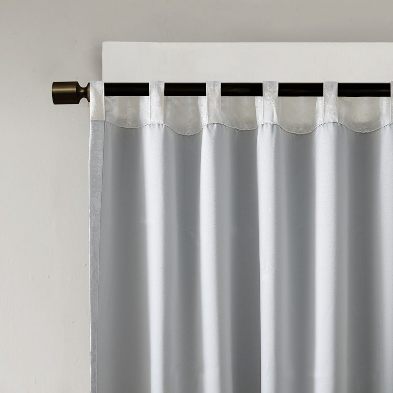 SunSmart Odessa Jacquard 100% Blackout 1-Panel Lined Window Curtain