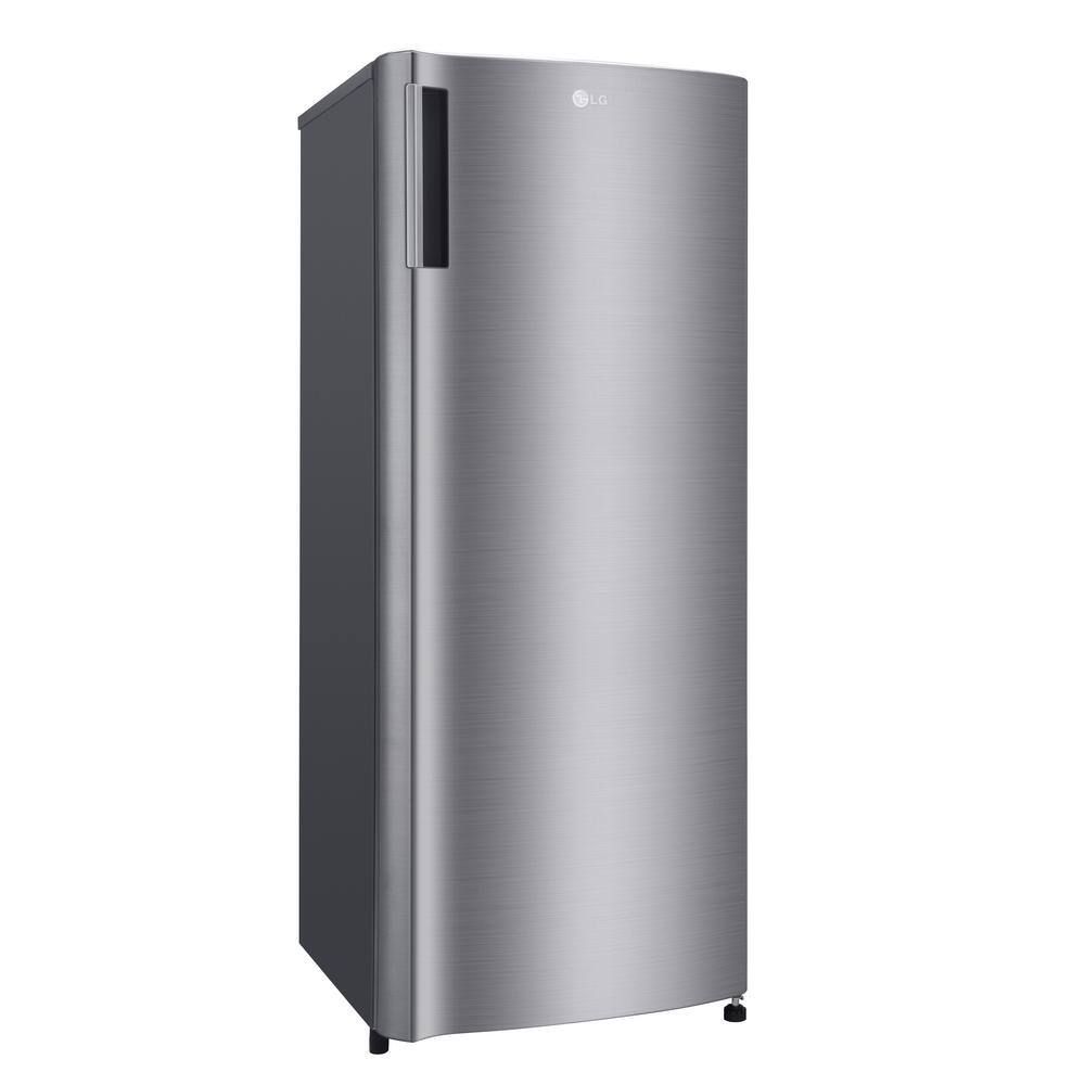 LG 20 in. W. 6 cu. ft. Single Door Upright Freezer with Direct Cooling in Platinum Silver LROFC0605V