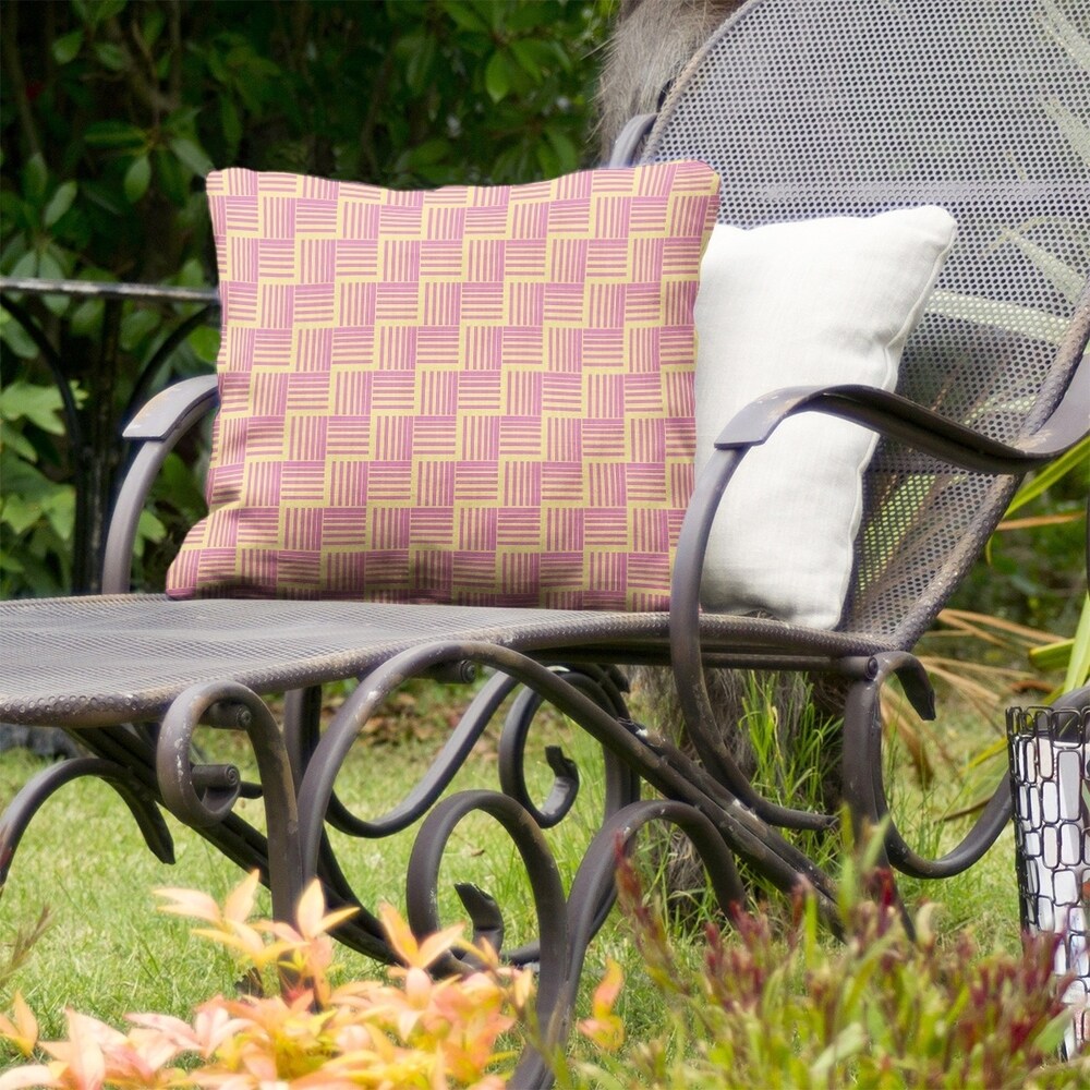 Two Color Basketweave Stripes Indoor/Outdoor Pillow