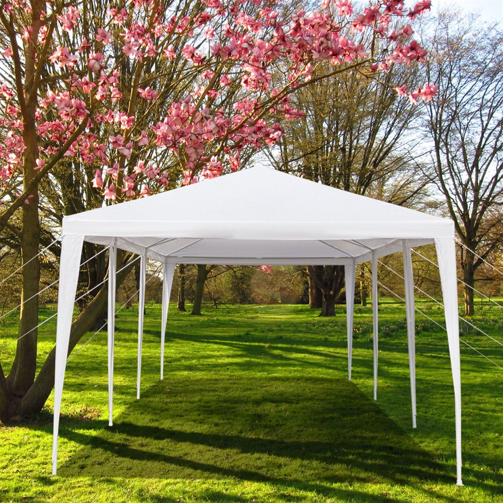 X XBEN 10' x 30'  Heavy Duty Canopy Tent Party Tent Outdoor Event Instant Tent Gazebo, Sturdy Steel Frame Shelter w/8 Removable Sidewalls and Carry Bag, White