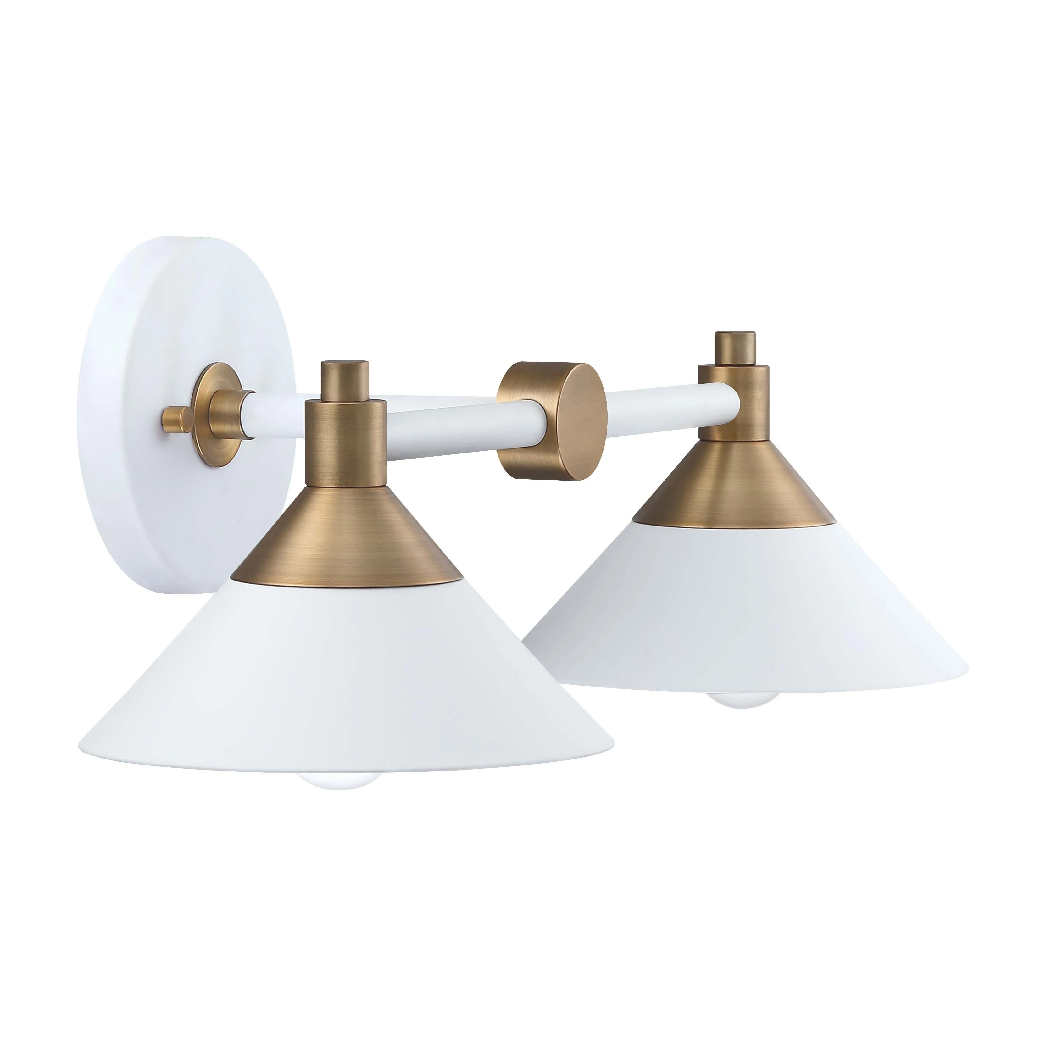 Nathan James Frank Bathroom Vanity Wall Light Fixture with 2-Lights Vintage Farmhouse Sconce with Metal Shade