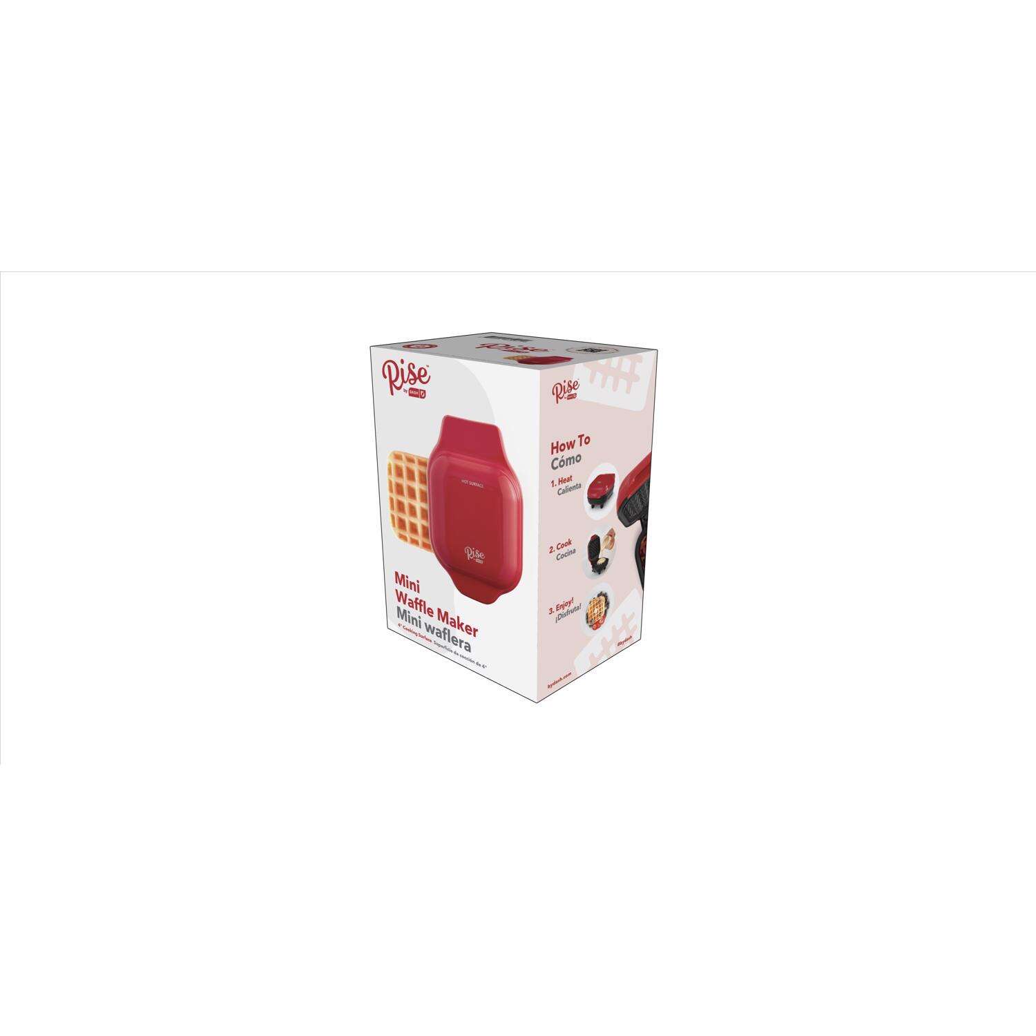 Rise by Dash 1 waffle Red Plastic Waffle Maker