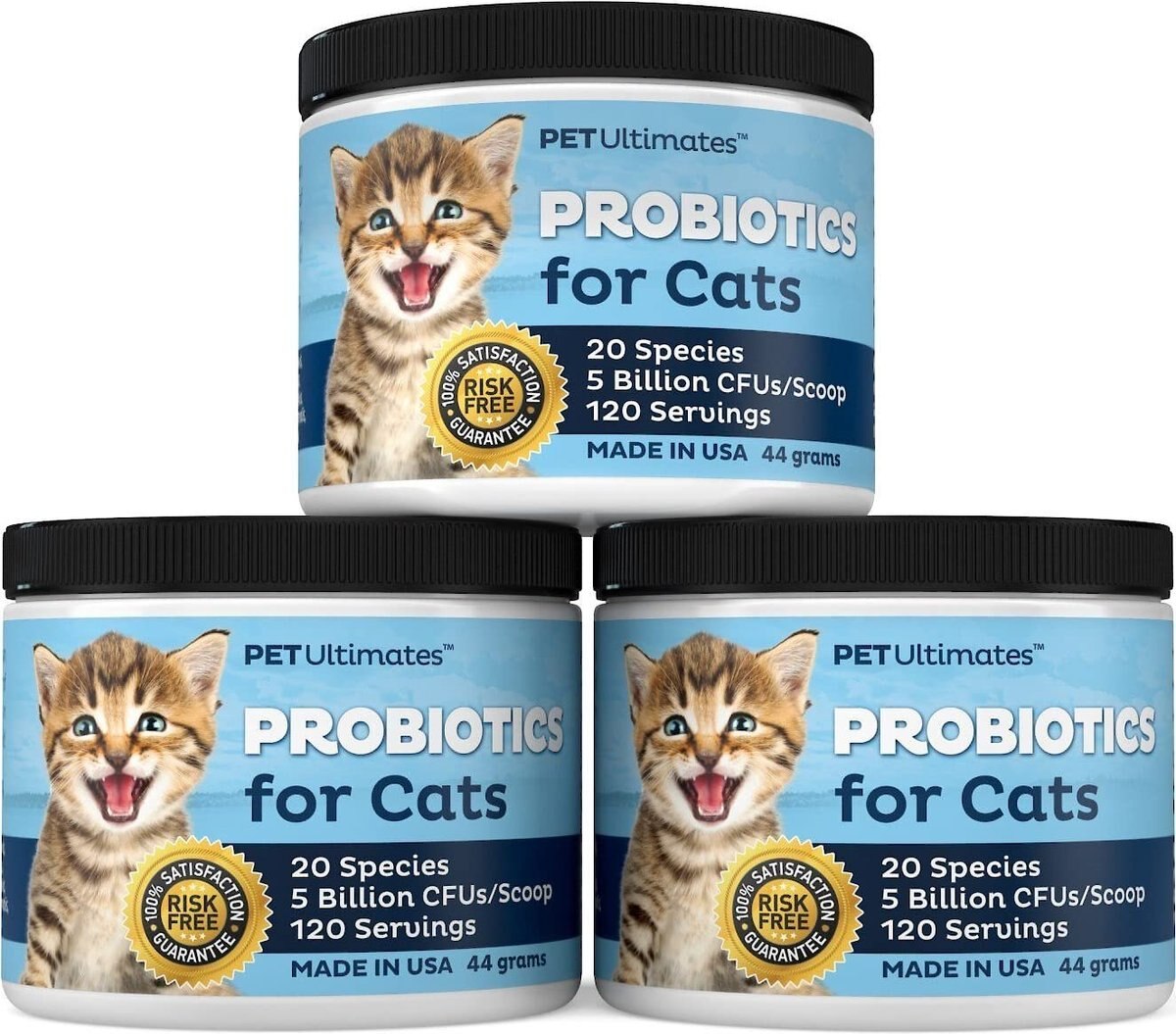 Pet Ultimates Probiotics Cat Supplement， 1.55-oz jar