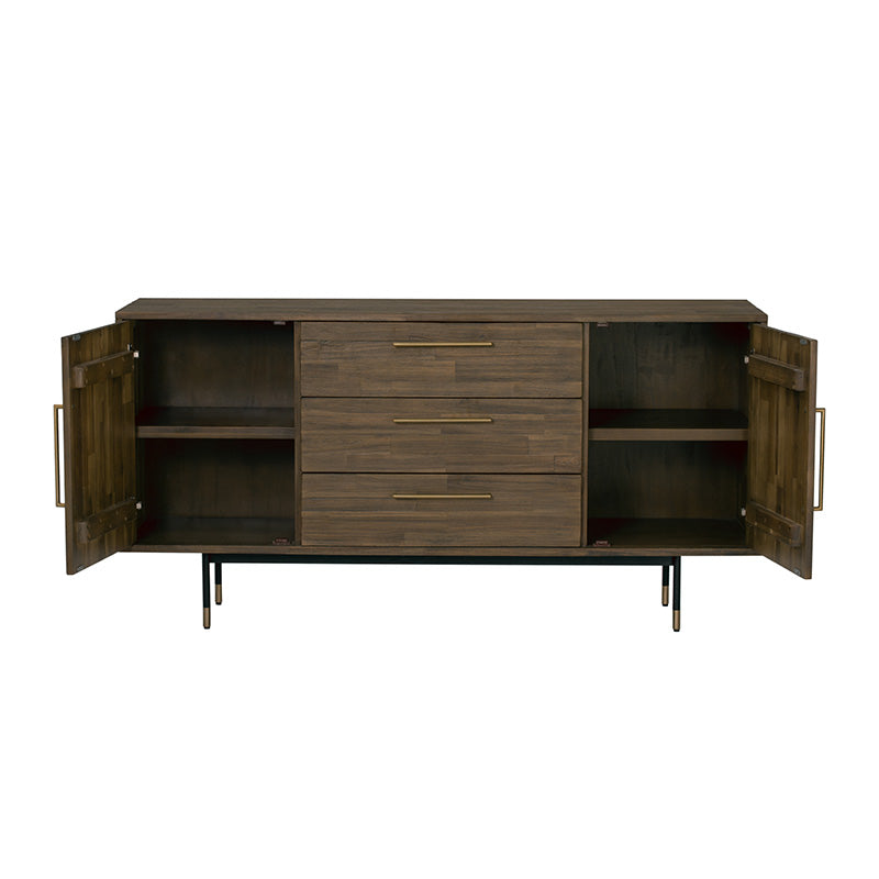 HAMILTON Sideboard Buffet Solid Acacia Wood 160cm - Toffee Colour