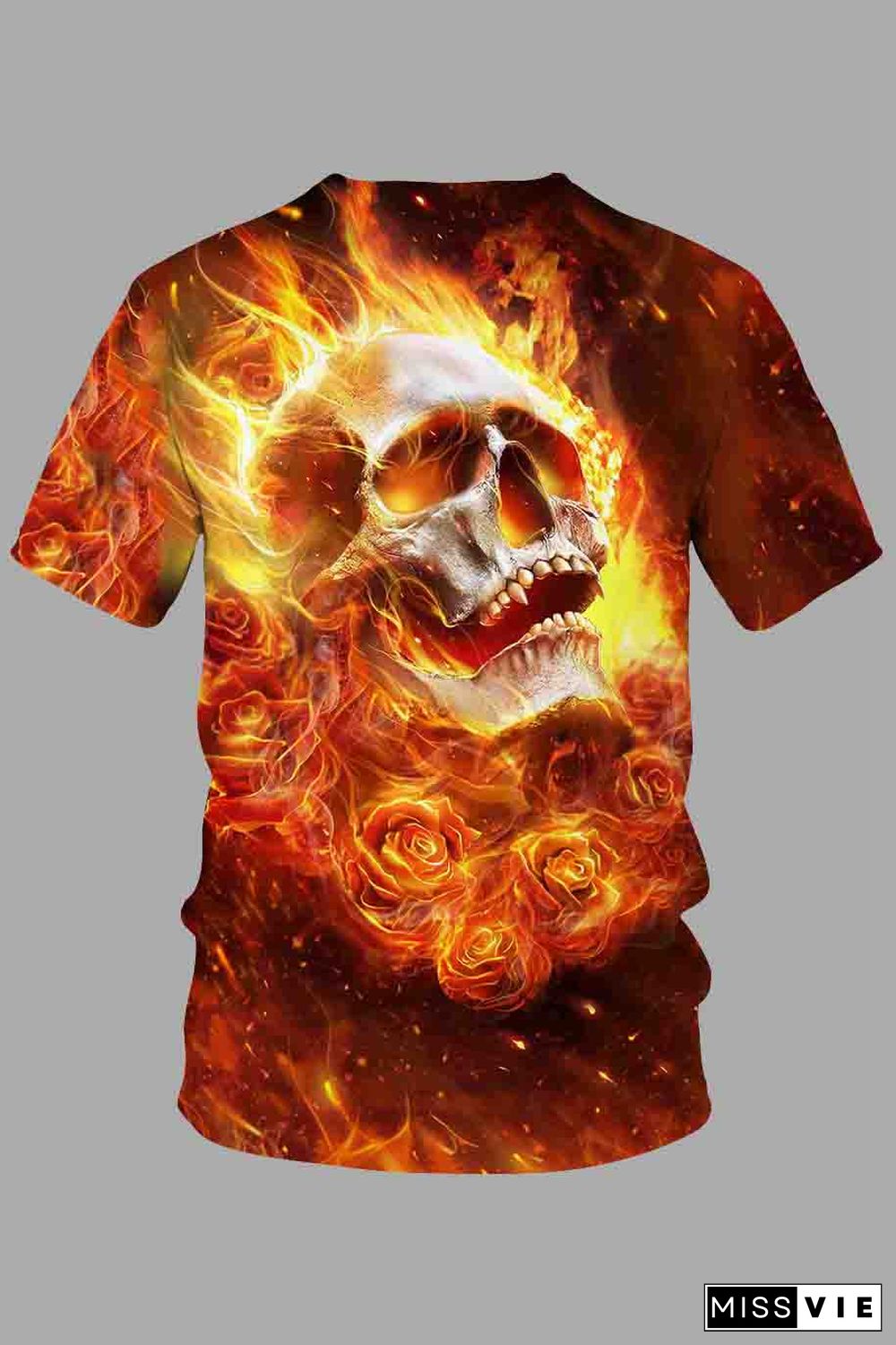 Street 3D Digital Skull Print Breathable T-shirt