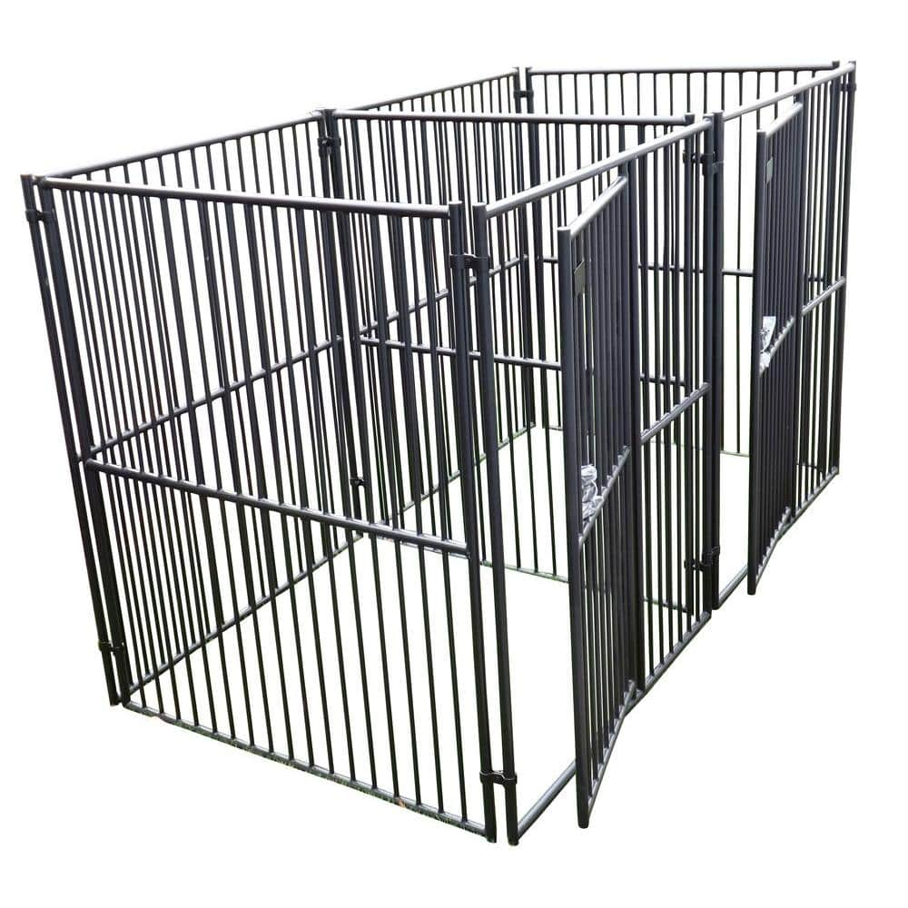 Lucky Dog 6 ft. H x 5 ft. W x 5 ft. L European Style 2 Run Kennel with Common Wall CL 65255