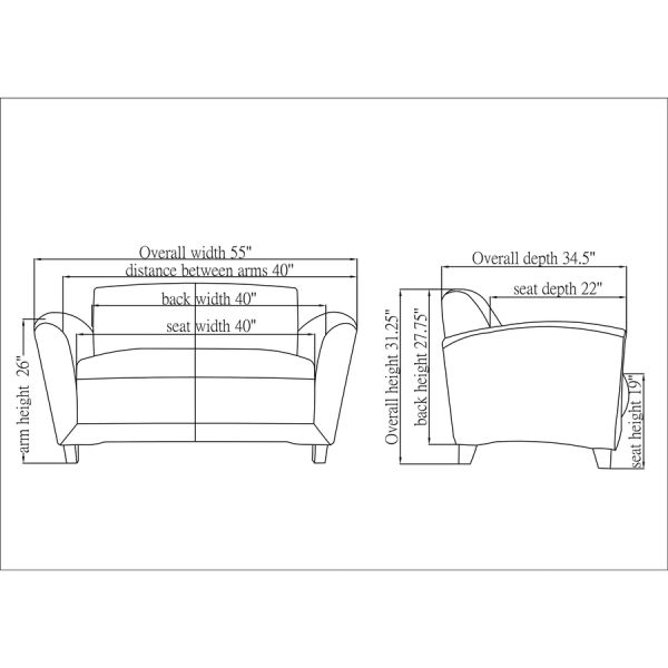 Lorell Accession Collection Leather Loveseat